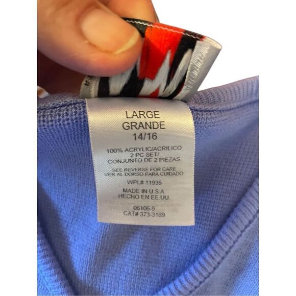 New Moves Vintage Violet Blue Floral Beaded Button Front Cardigan Size Large - Picture 11 of 11